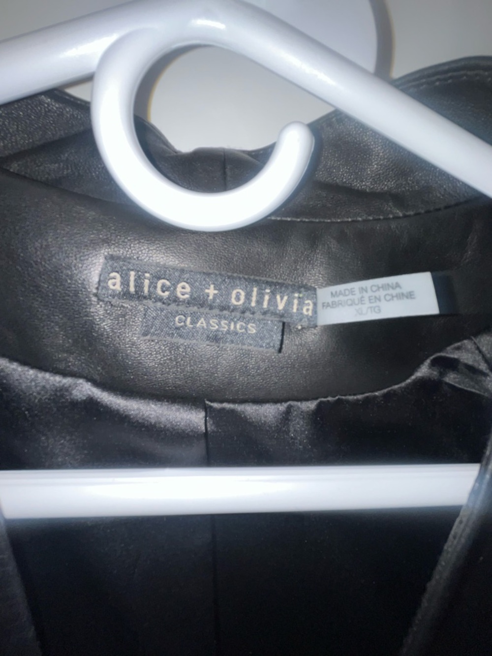 Alice + Olivia black open front Harvey Leather Blazer coat - Picture 5 of 6